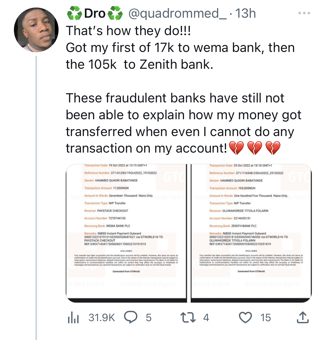 Return my money - Lady accuses Zenith Bank of Withdrawing N4M from her account [video]