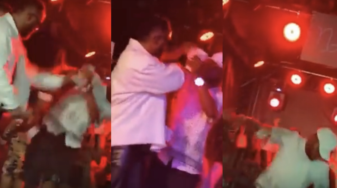 Watch moment singer Iyanya pushed Anambra Big boy off stage for slapping his face with money repeatedly [video]