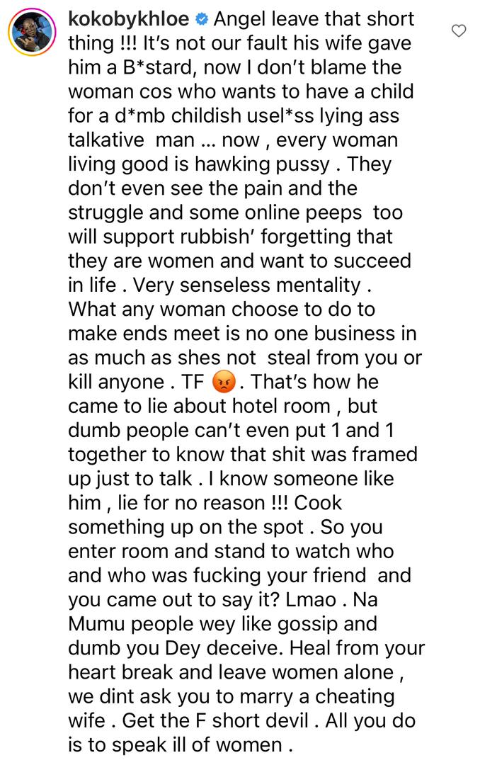 Short lying bastard, no wonder your wife cheated - BBNaija Khloe blasts OAP Nedu for slutshaming ex- housemates