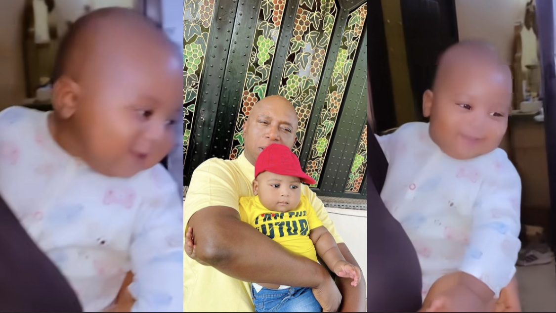 Like father like son – Fans react as Regina Daniels shares video of second son with Ned Nwoko