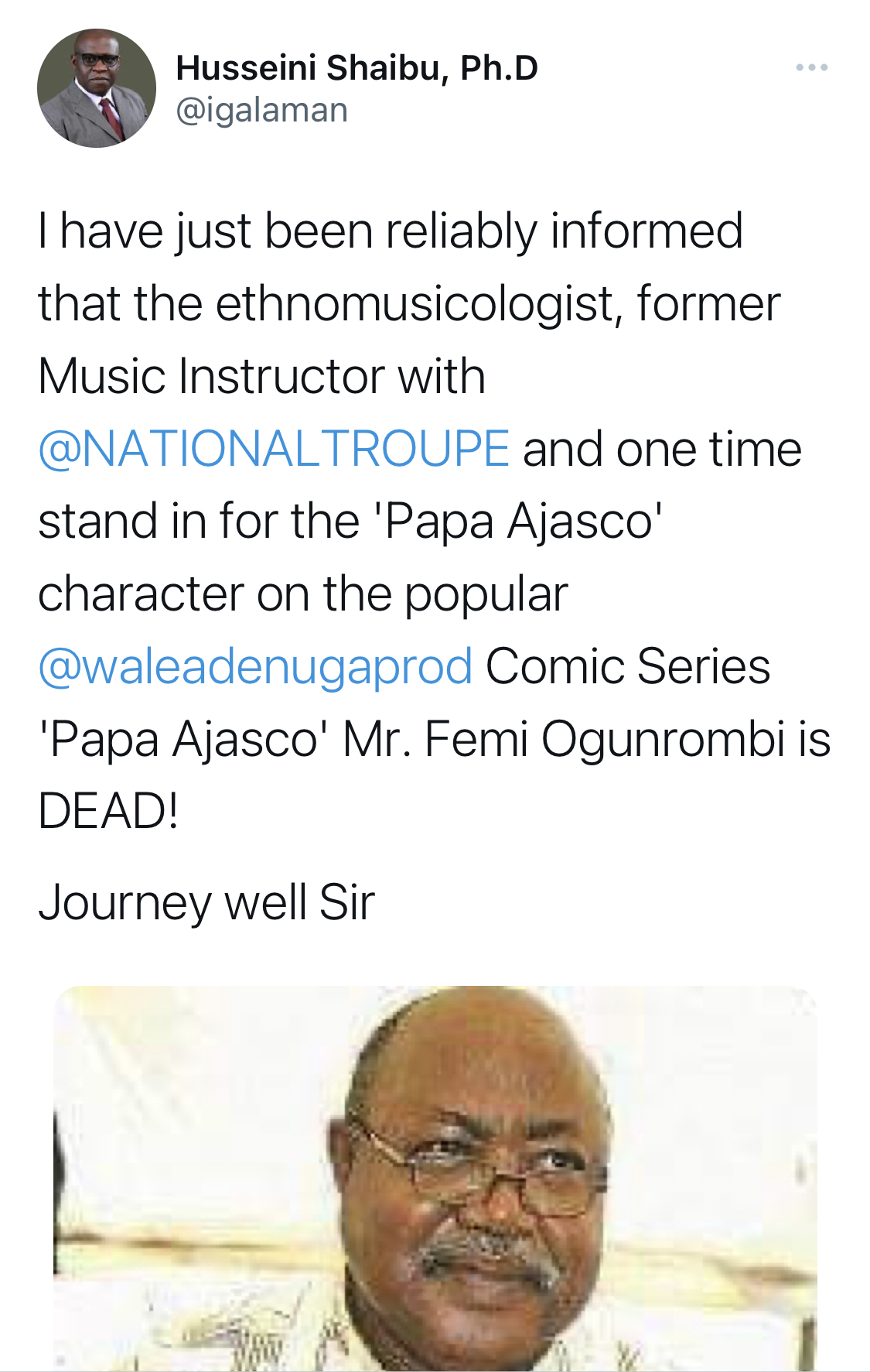 Papa Ajasco Actor is Dead