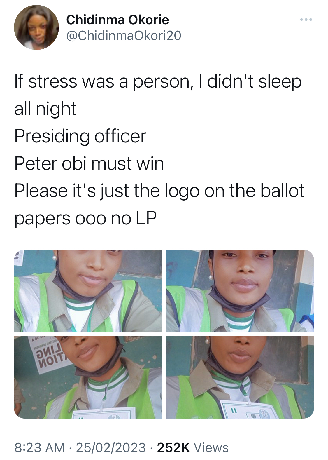 Peter Obi must win - Young INEC Presiding Officer declares [photos]