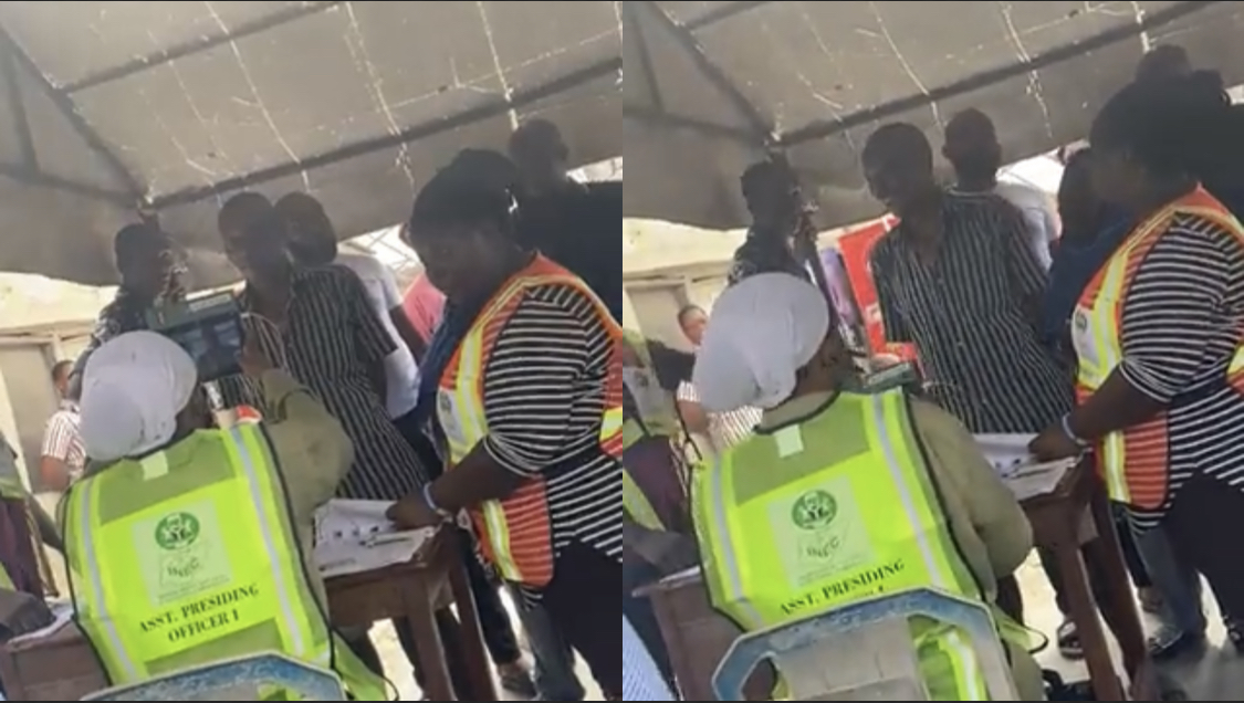 Go home if you’re not voting APC – Thug threatens voters in presence of Policeman in Lagos polling unit [video]