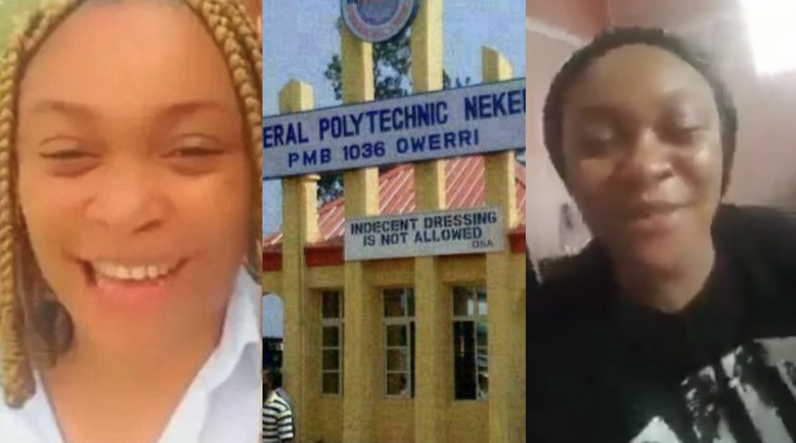 Nekede Poly Student reacts as Rector reportedly places N500k Bounty on her for saying p*ssy helped her graduate [video{