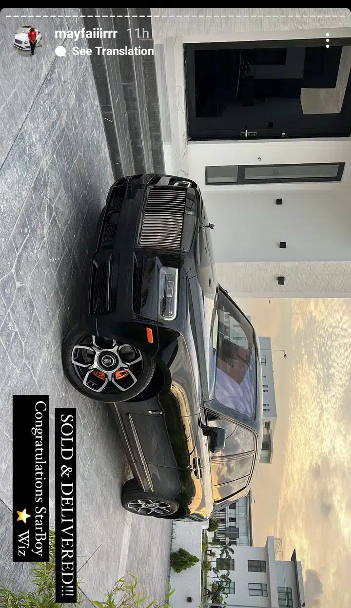 Wizkid Splashes over N163M on brand new Rolls-Royce Cullinan [photos]