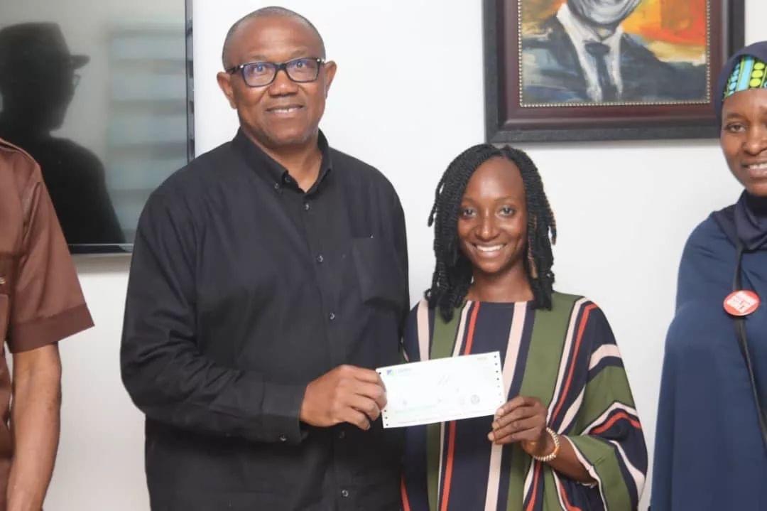 After shedding tears, Peter Obi gifts money to young woman who couldn’t afford oven to start business [photos]