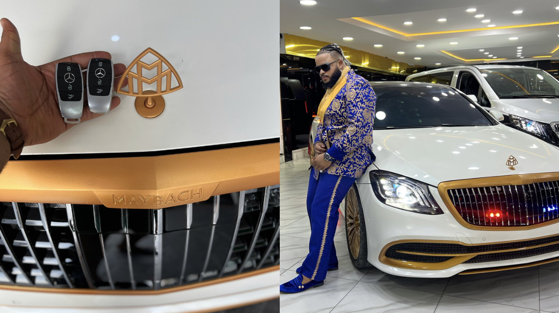 Ex BBNaija winner Whitemoney Splashes over N92M on brand new Maybach [photos/video]