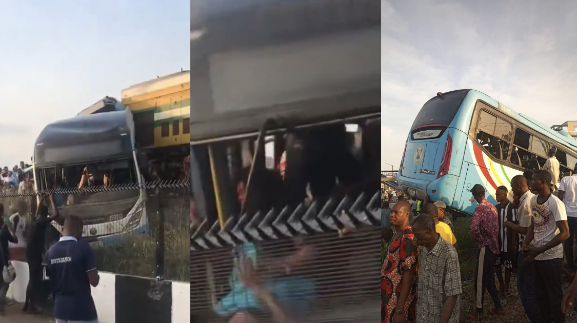 Many feared dead as Train crushes Lagos Government Staff BRT Bus at Ikeja [video]