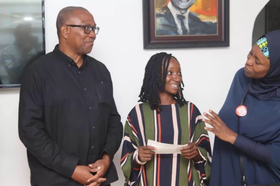 After shedding tears, Peter Obi gifts money to young woman who couldn’t afford oven to start business [photos]