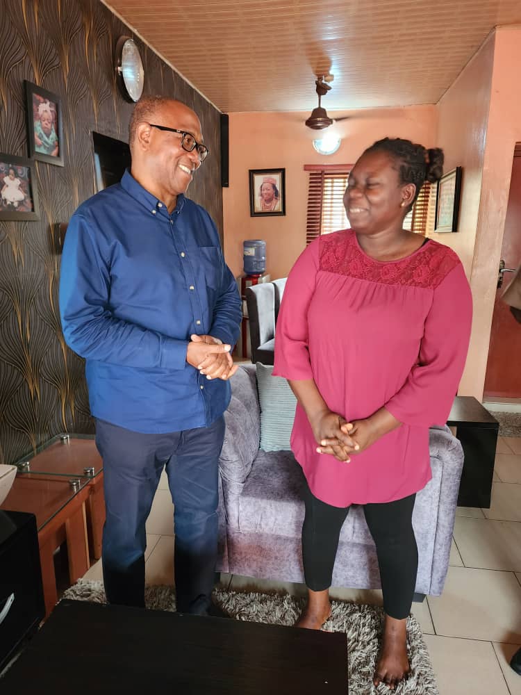 She is an icon of democracy - Peter Obi gushes as he visits woman who voted despite being brutalized in Lagos [photos]