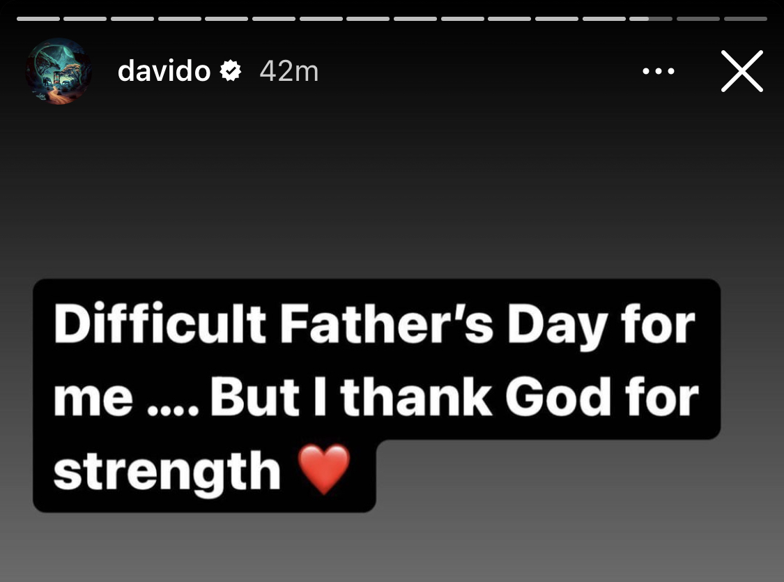 This is a difficult Father’s Day for me - Davido Confesses