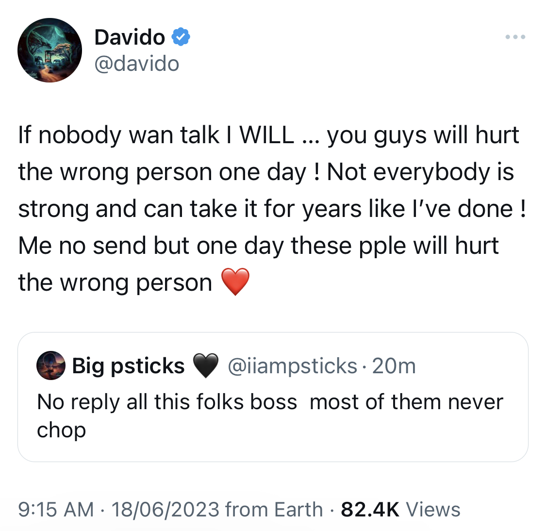 Wizkid doesn’t reply trolls cause he still has a mother - Davido laments