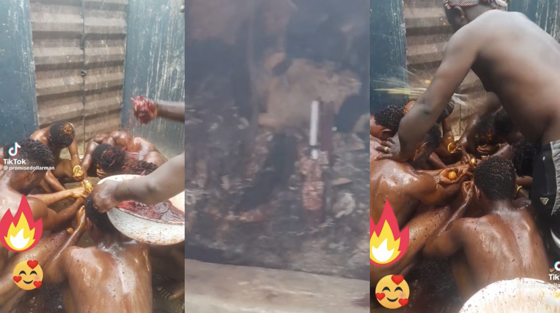 Yahoo Boys visit native doctor in Shrine, bath with blood, raw egg in order to ‘get rich quick’ [video]
