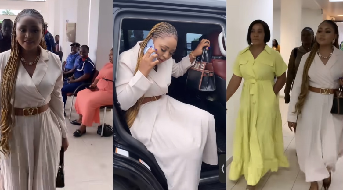 Nigerians react as Newly Elected Senator Ned Nwoko’s wife Regina Daniels storms National Assembly [video]