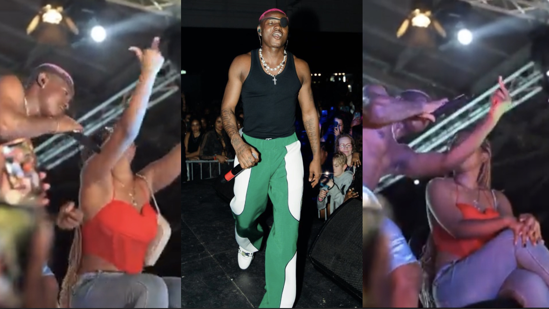 Watch moment Singer Ruger made female fan denounce boyfriend on stage [video]