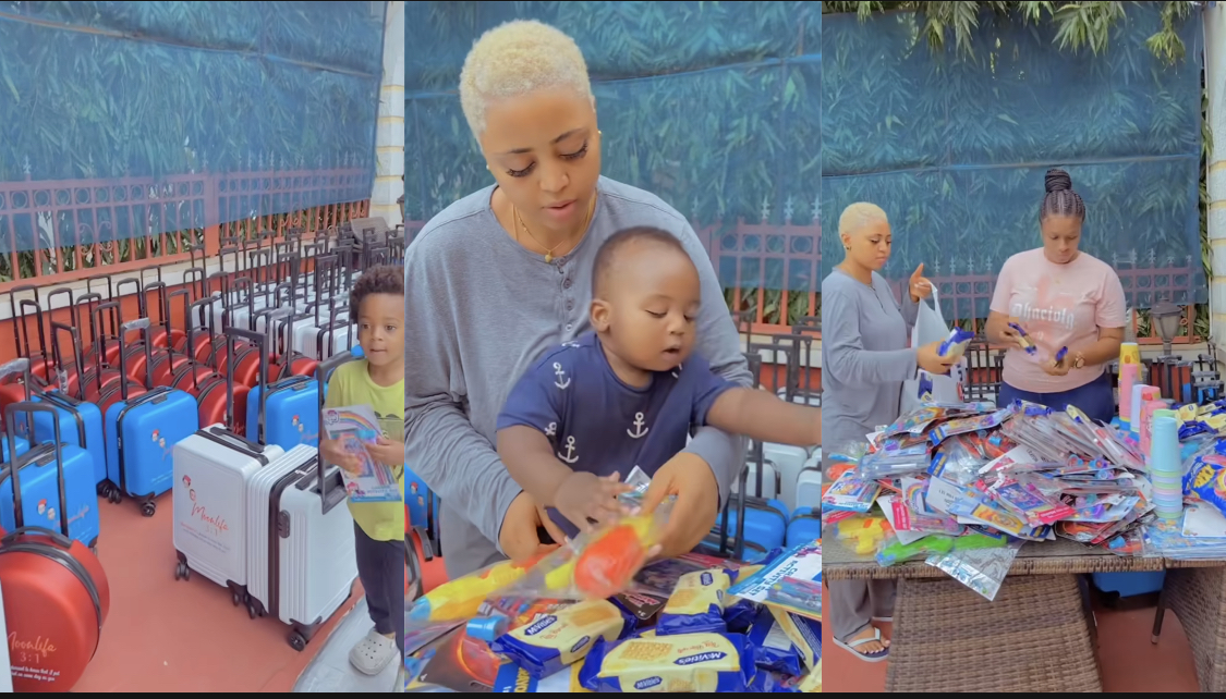 Actress Regina Daniels shows off dozens of luggages filled with souvenir for son’s birthday [video]