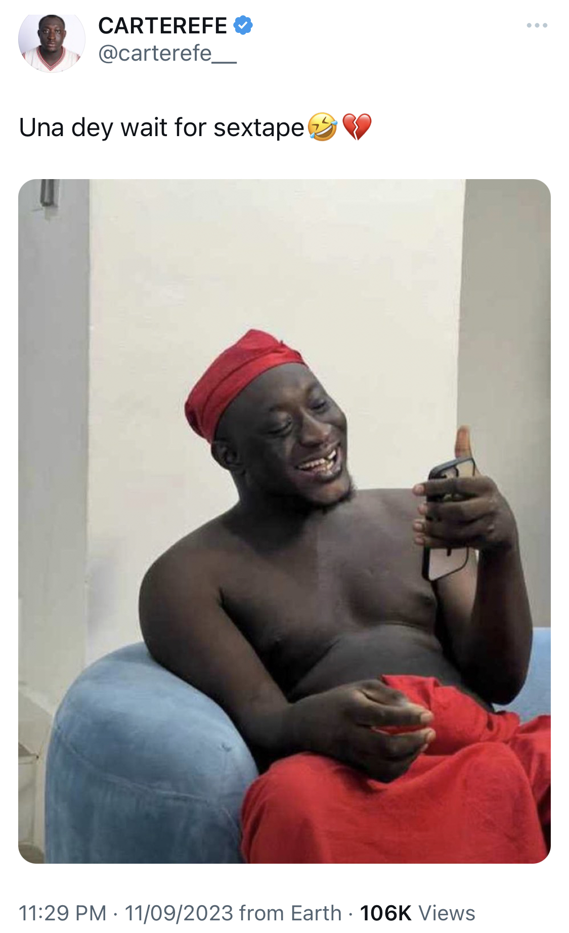 I’m being blackmailed with my sextape - Comedian Carter Efe cries out