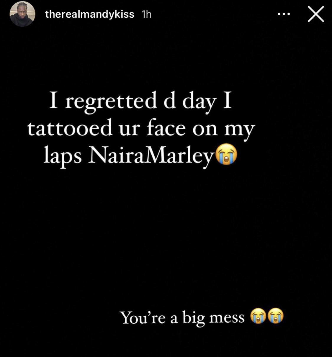 I regret ever tattooing your face on my lap - Influencer Mandy Kiss blasts Naira Marley [photos]