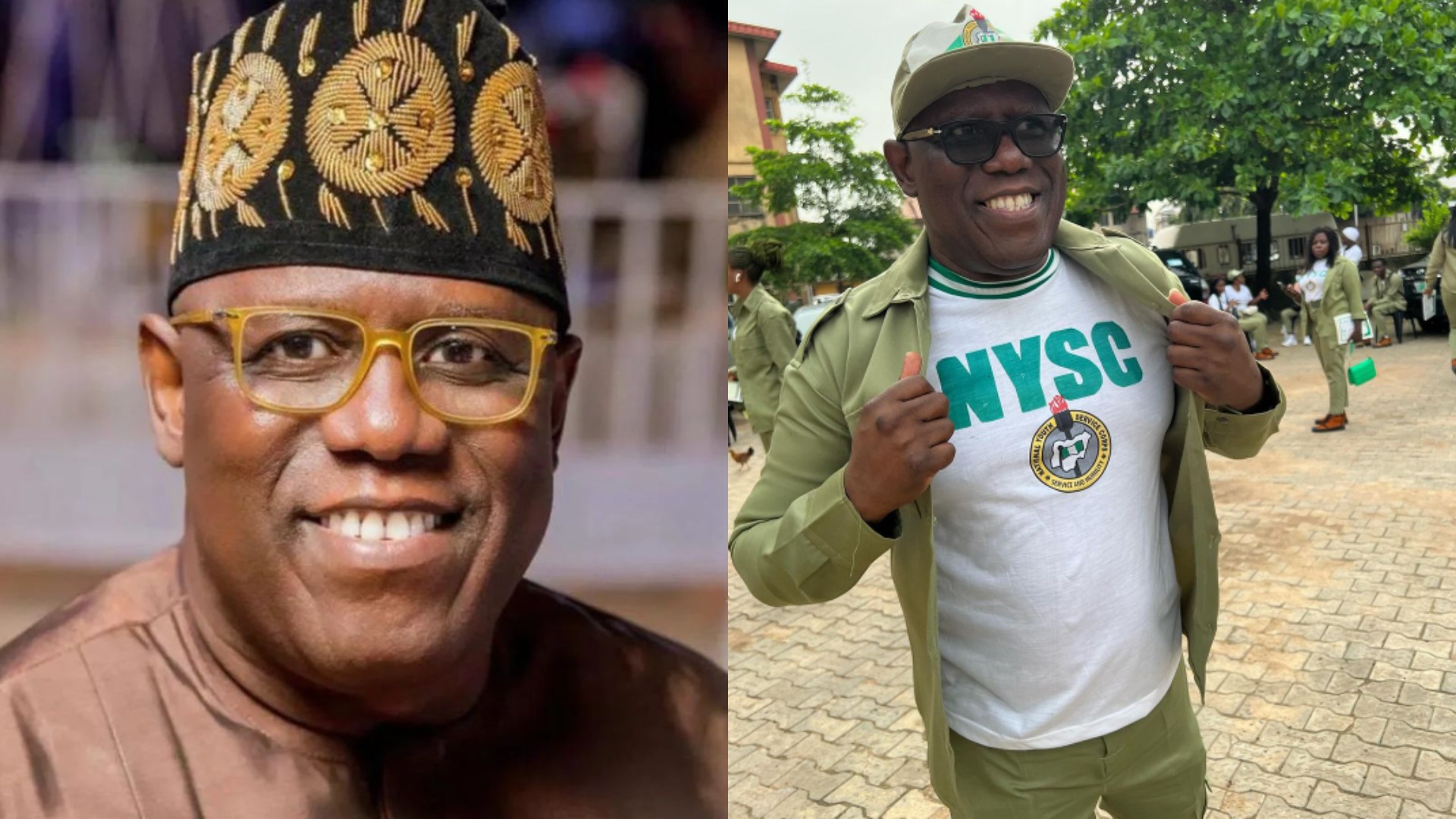 “Baba wan run for office”, reactions as 53-year-old music executive Kenny Ogungbe completes NYSC