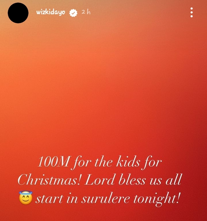 Christmas: Singer Wizkid announces N100M giveaway for children in honor of late mother (Photos)