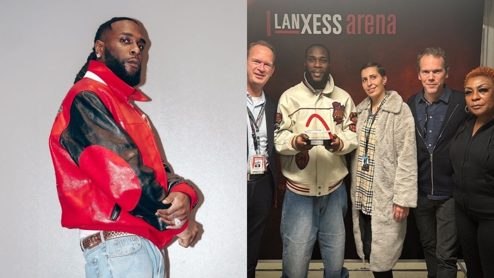 Singer Burna Boy bags award for sold-out 20,000 capacity arena show in Germany (Photos)