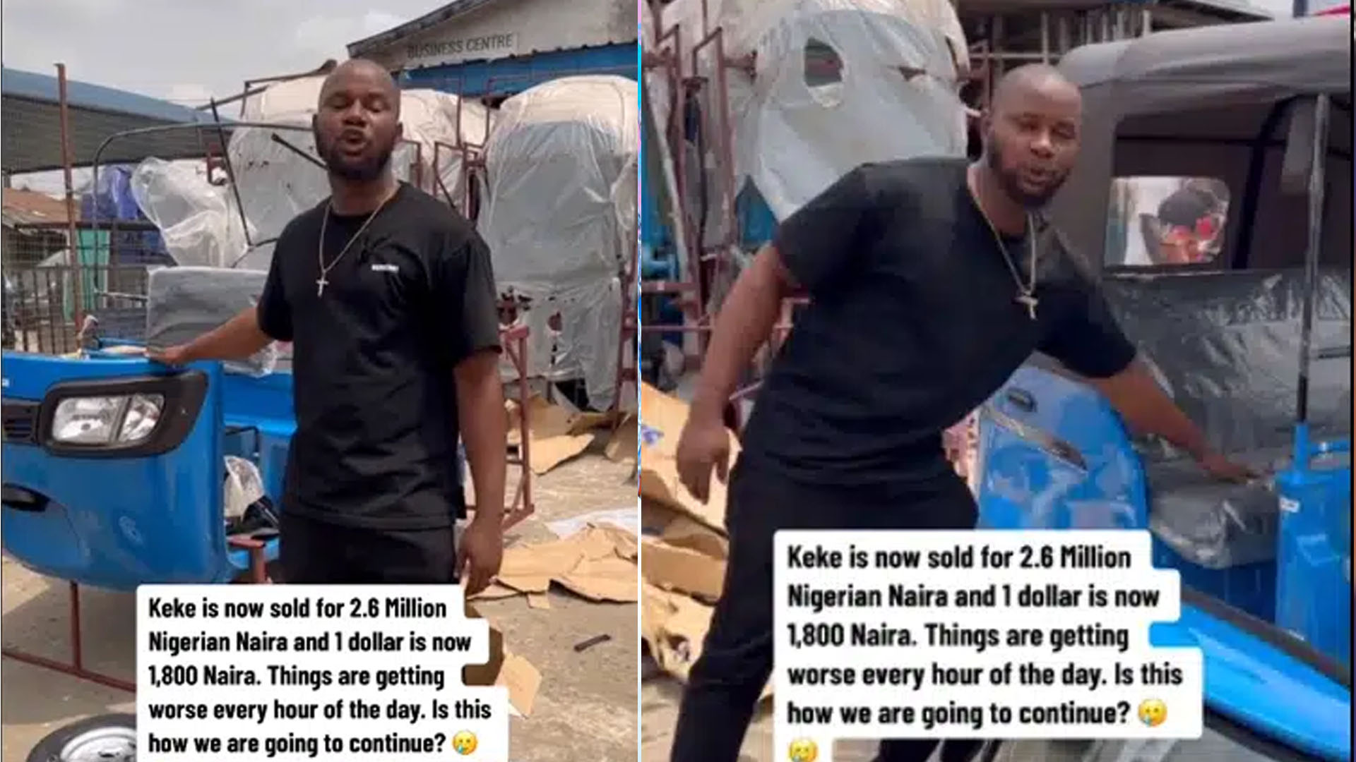 Man cries loud after hearing the price of a tricycle