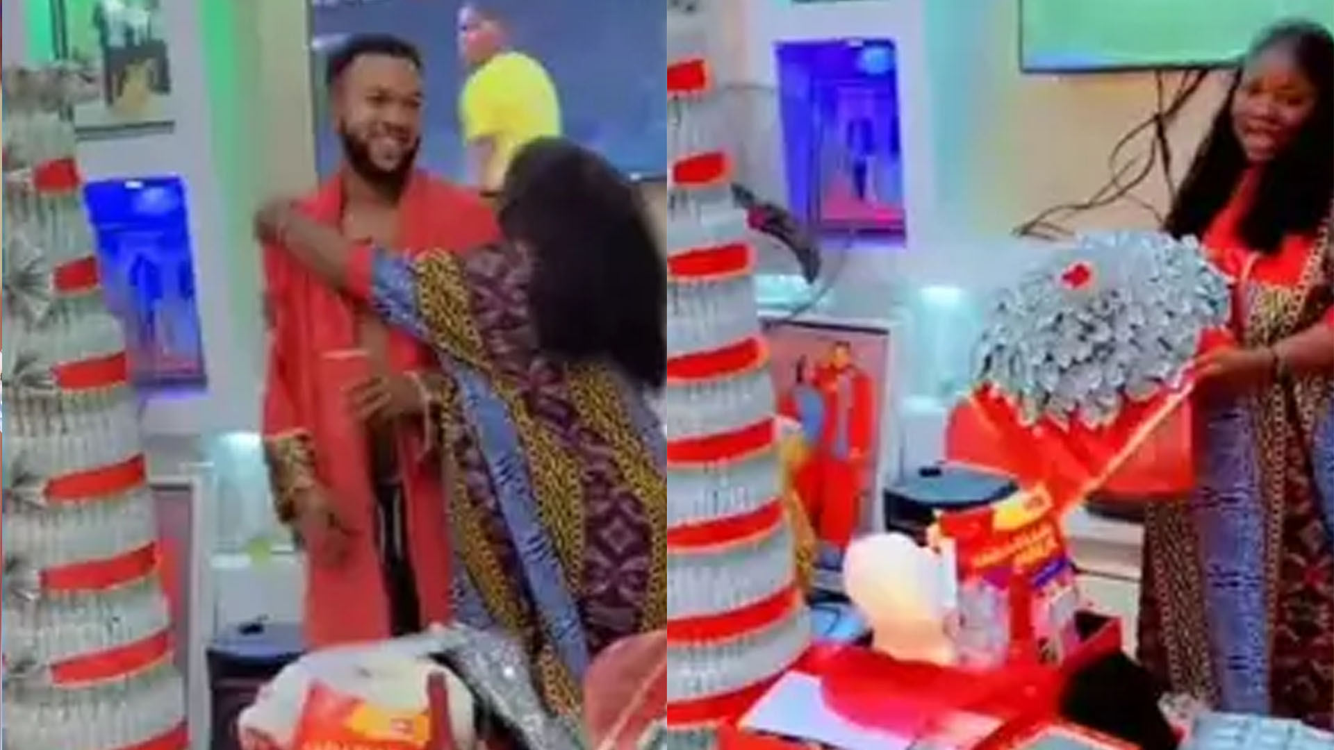 Woman very excited as she celebrates her first ever birthday as a wife