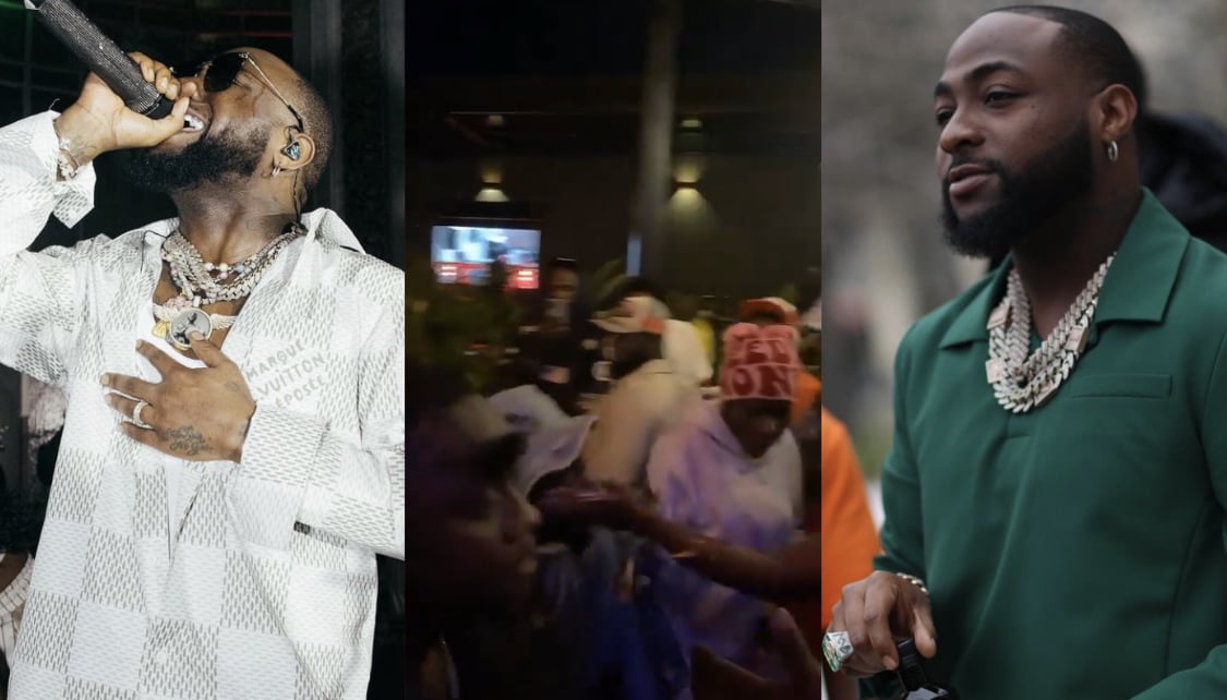 Shock as Davido slaps female fan for attempting to stroke his beard [video]