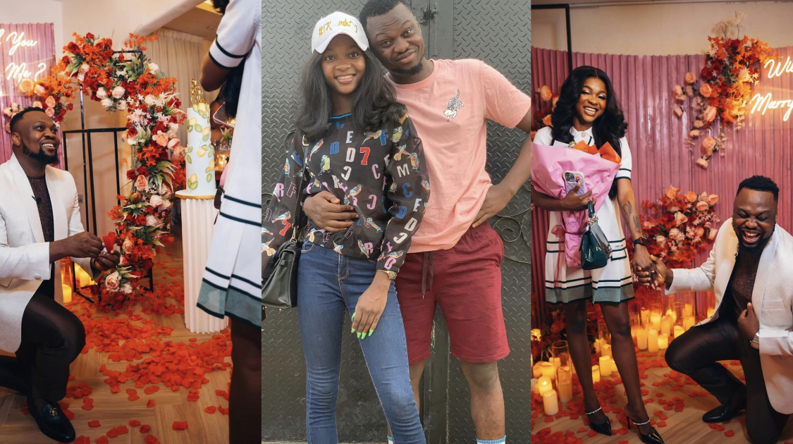 Content creator Egungun proposes to long term girlfriend [video]