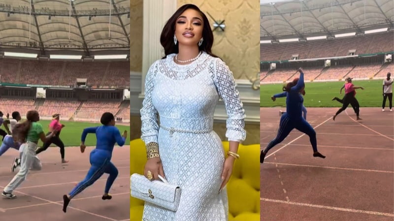 I need to reduce my backside – Actress Tonto Dikeh laments after coming second in son’s inter house sports race [video]