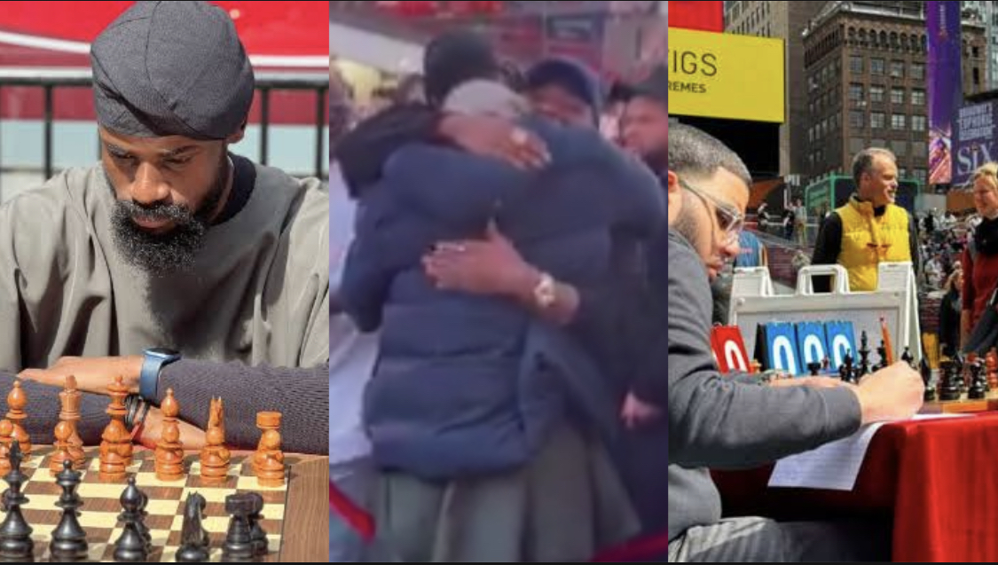 Davido shows up as Tunde Onakoya completes 39 hours Chess Marathon in New York [video]