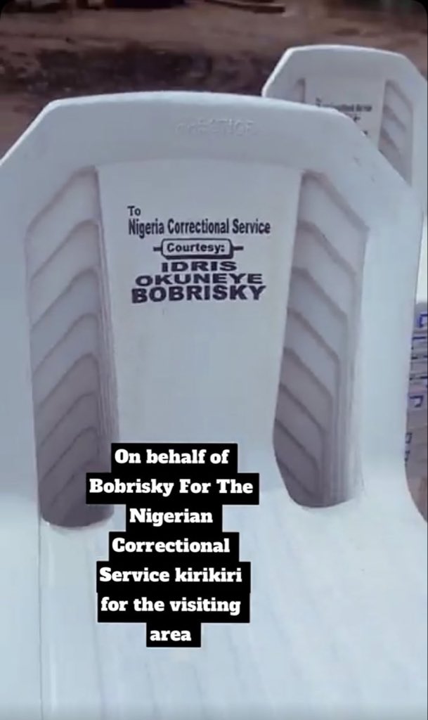 Bobrisky Reportedly donates brand new chairs to Kirikiri Prison [photos]