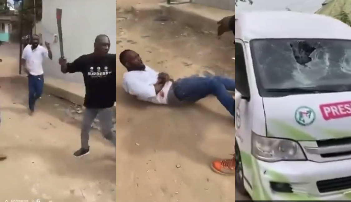 One brutalized as NANS Factions battle in Abuja, vandalize bus [video]