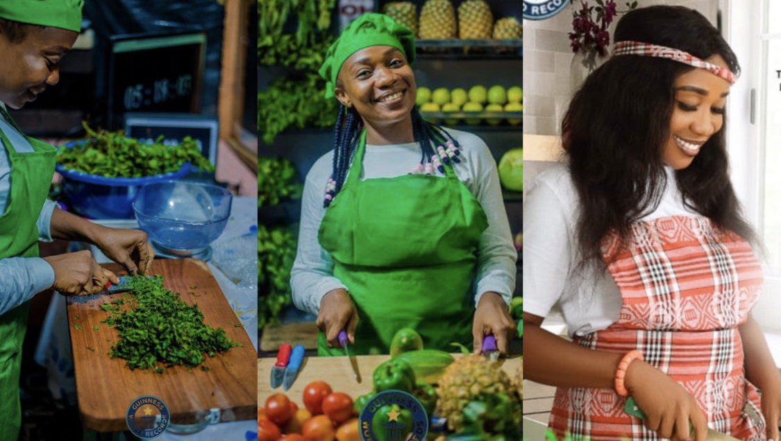 Lady breaks Guinness World record after slicing vegetables for 72 hours in Port Harcourt [video]