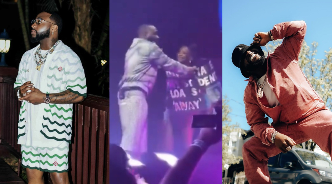 Davido gifts female fan ,000 in the middle of performance in US [video]