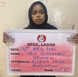 EFCC Parades Crossdresser Bobrisky over Naira Abuse [photos]