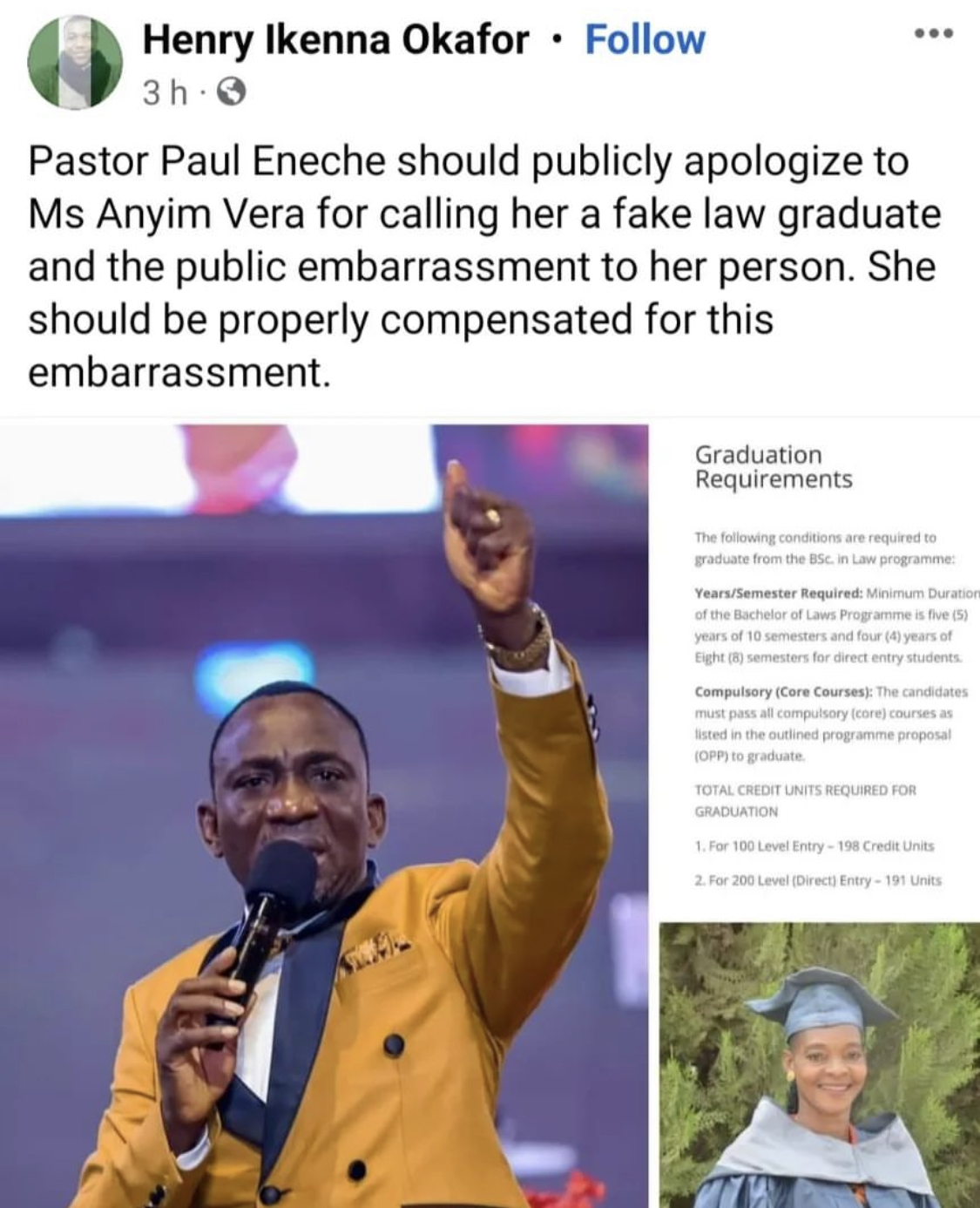 Lady who Pastor Enenche disgraced for fake testimony vindicated after Nigerians dig up receipts [photos]