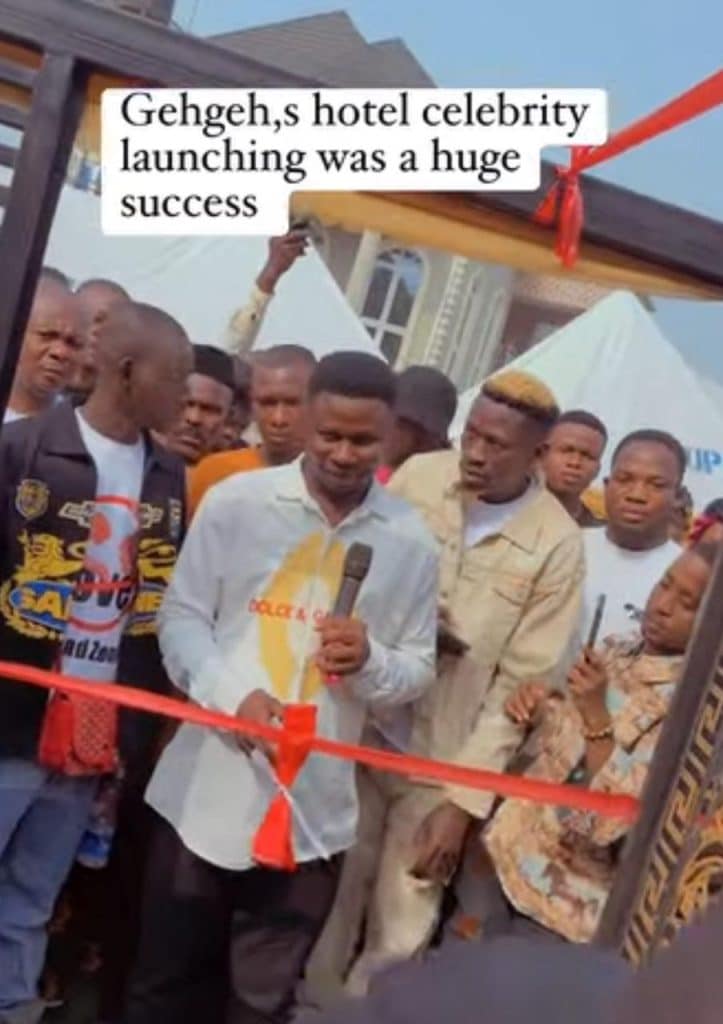 GehGeh at the opening of Celebrity Hotels in Delta State