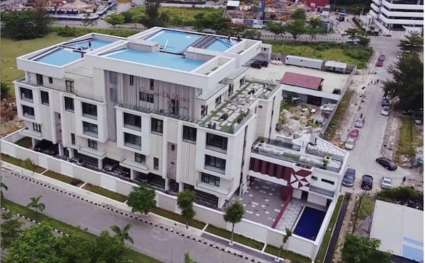An aerial view of Davido house in Banana Island, Lagos state.