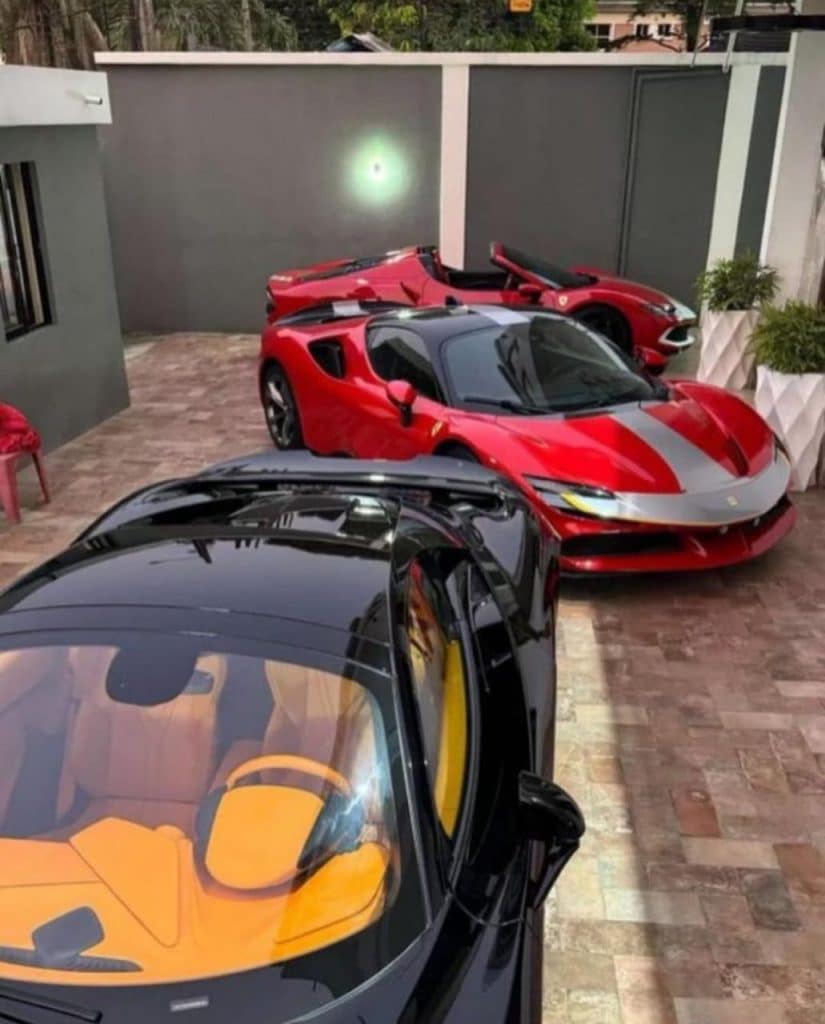 a picture of wizkid's Ferrari SF90 Stradale