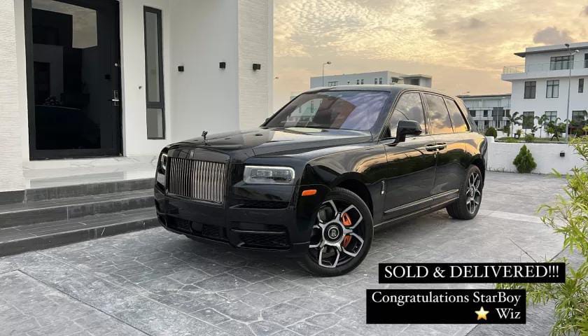 a picture of Wizkid's Rolls Royce Cullinan