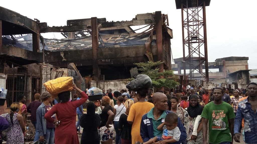 Oba Market goes up in flames