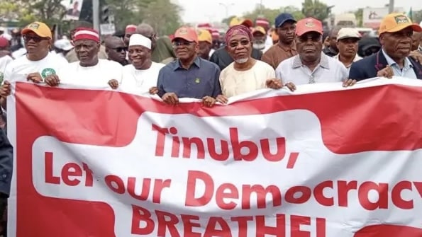 Occupy INEC: Atiku, Obi, Amaechi lead protest in Abuja